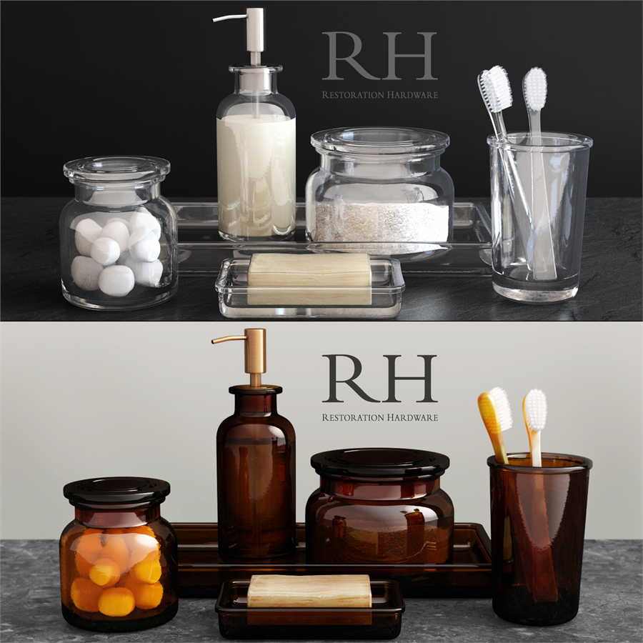 RH / PHARMACY ACCESSORIES AMBER GLASS